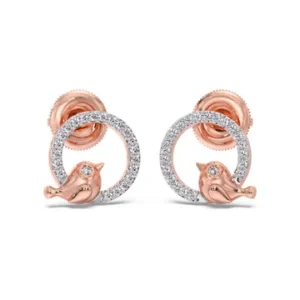 Golden Love Bird Diamond Earrings